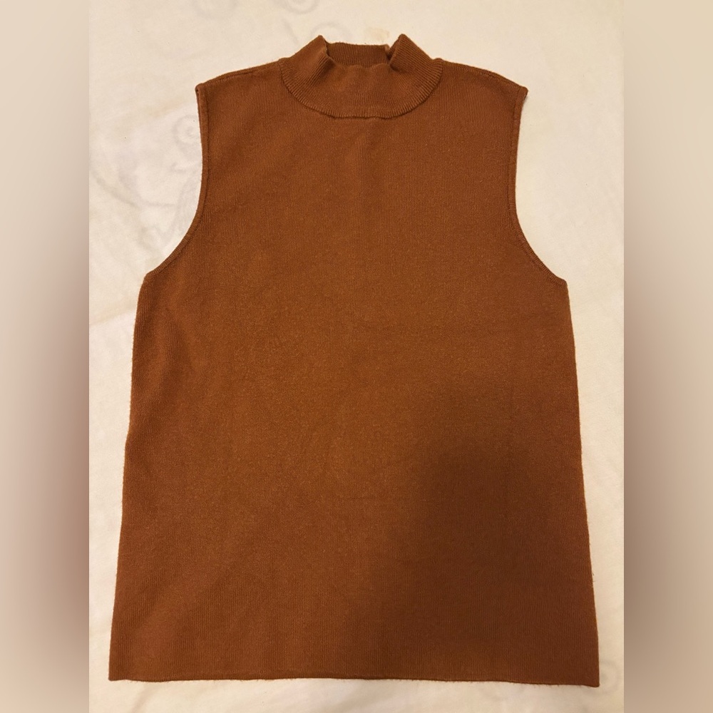 Marled Brown/Orange Sleeveless Top